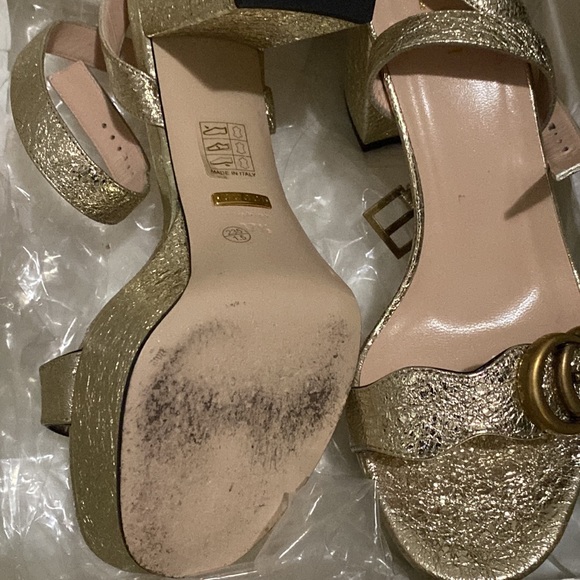 gucci marmont gold platform heels - Picture 5 of 7